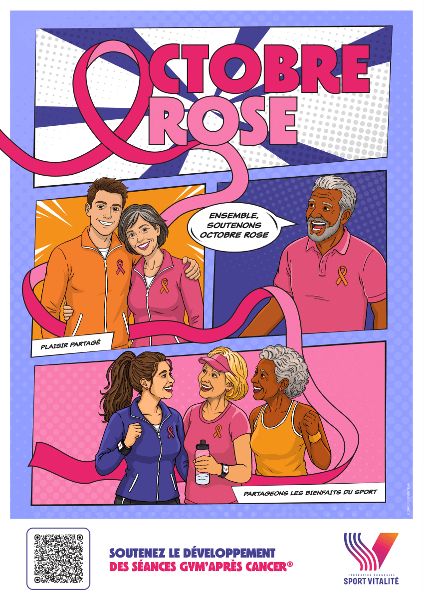 Affiche Octobre Rose 2026 de la FF Sport Vitalité
